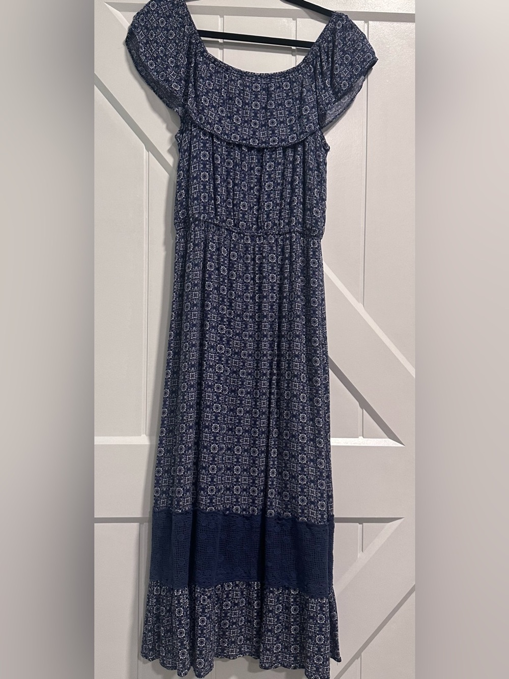 Wishful Park Navy Blue Printed Midi Dress - Picture 4 of 8